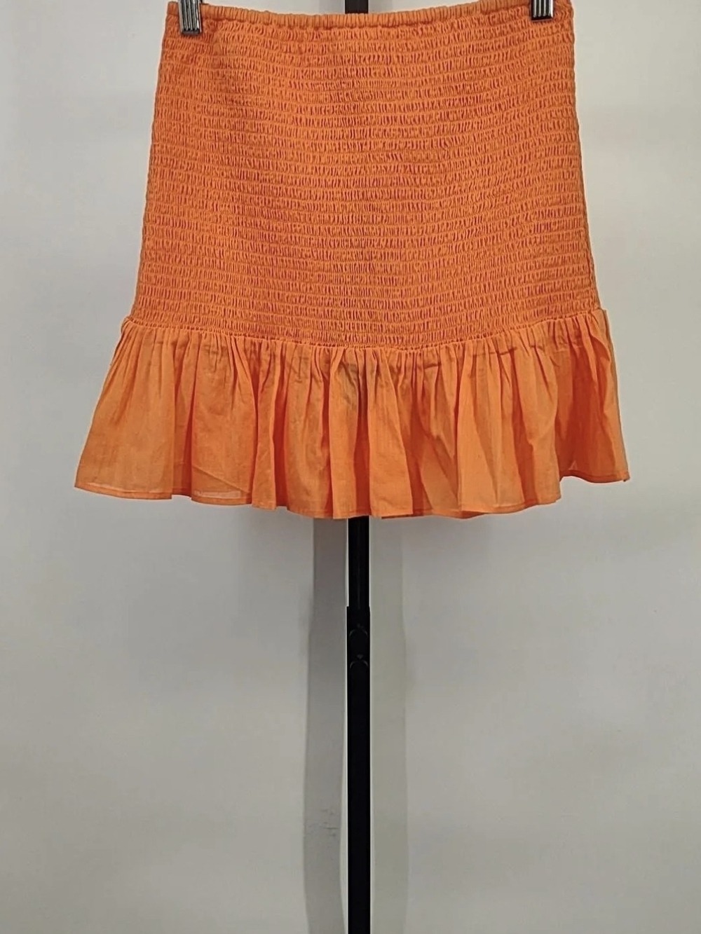 FARM Rio Orange Smocked Ruffle Hem Skirt - Picture 3 of 4